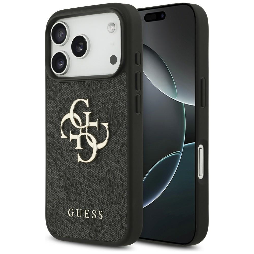 Guess 4G-etui med stort logo for iPhone 17 Pro / 18 Pro – svart