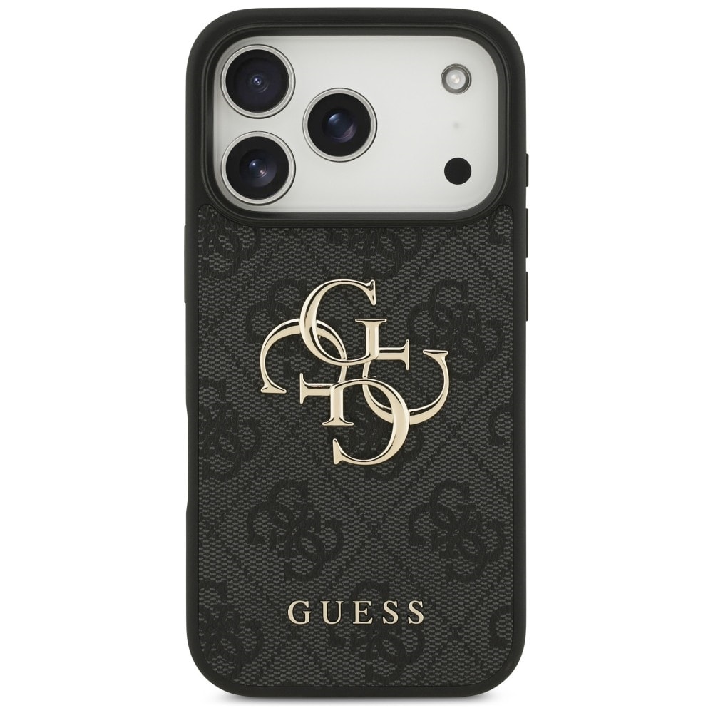 Guess 4G-etui med stort logo for iPhone 17 Pro / 18 Pro – svart