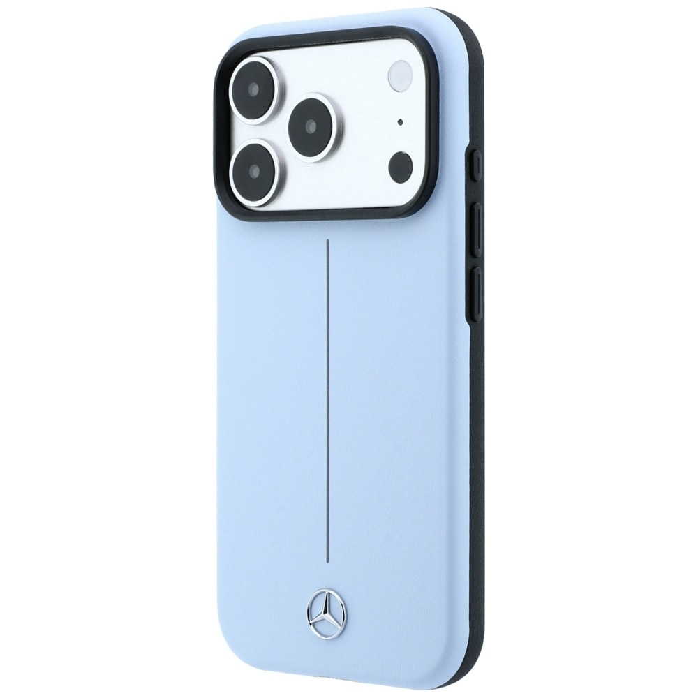 Mercedes skinnetui med delvis omslag, Iconic Line, MagSafe til iPhone 18/17 Pro Max – blå