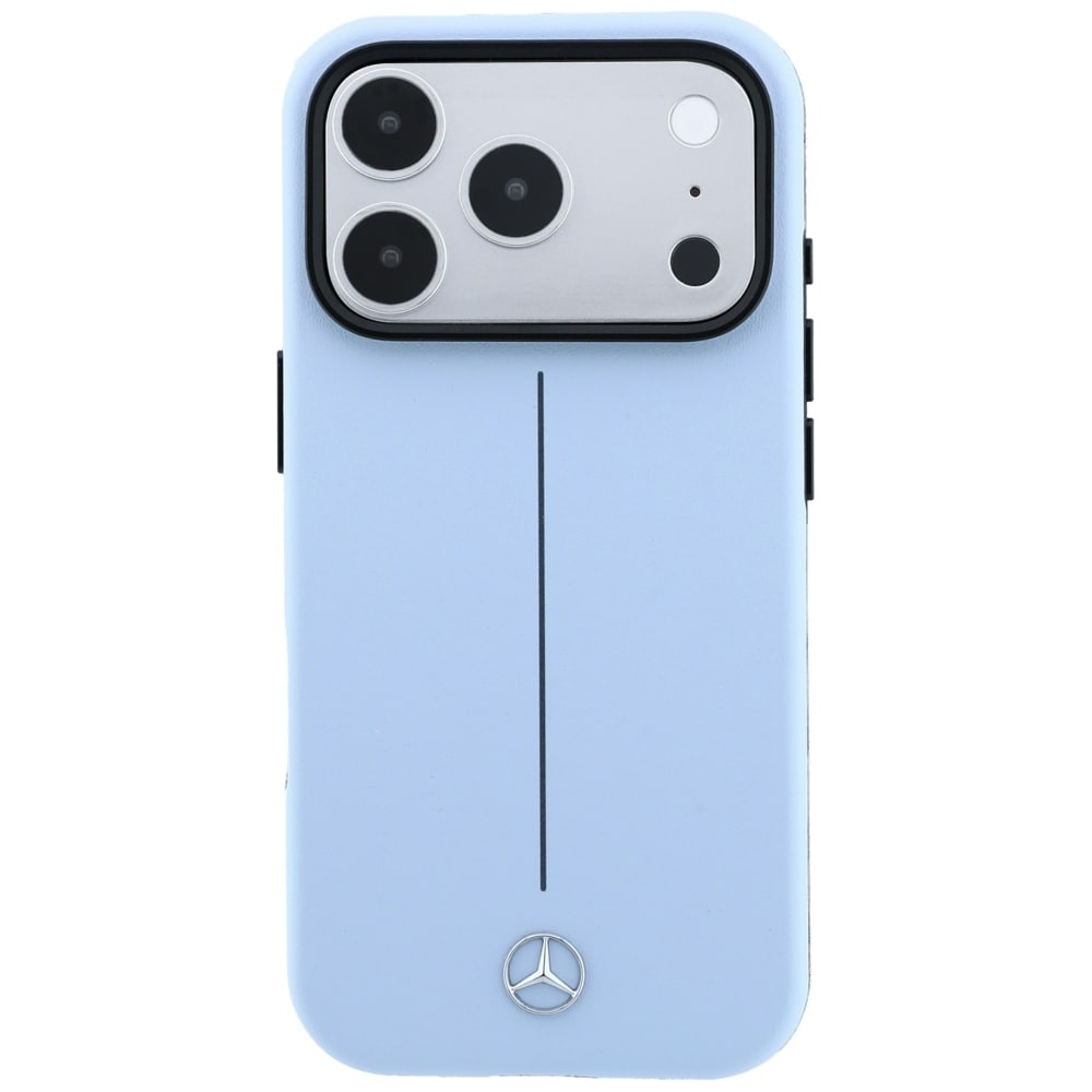 Mercedes skinnetui med delvis omslag, Iconic Line, MagSafe til iPhone 18/17 Pro Max – blå