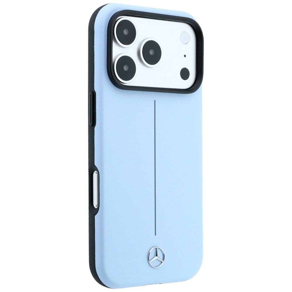 Mercedes skinnetui med delvis omslag, Iconic Line, MagSafe til iPhone 18/17 Pro Max – blå