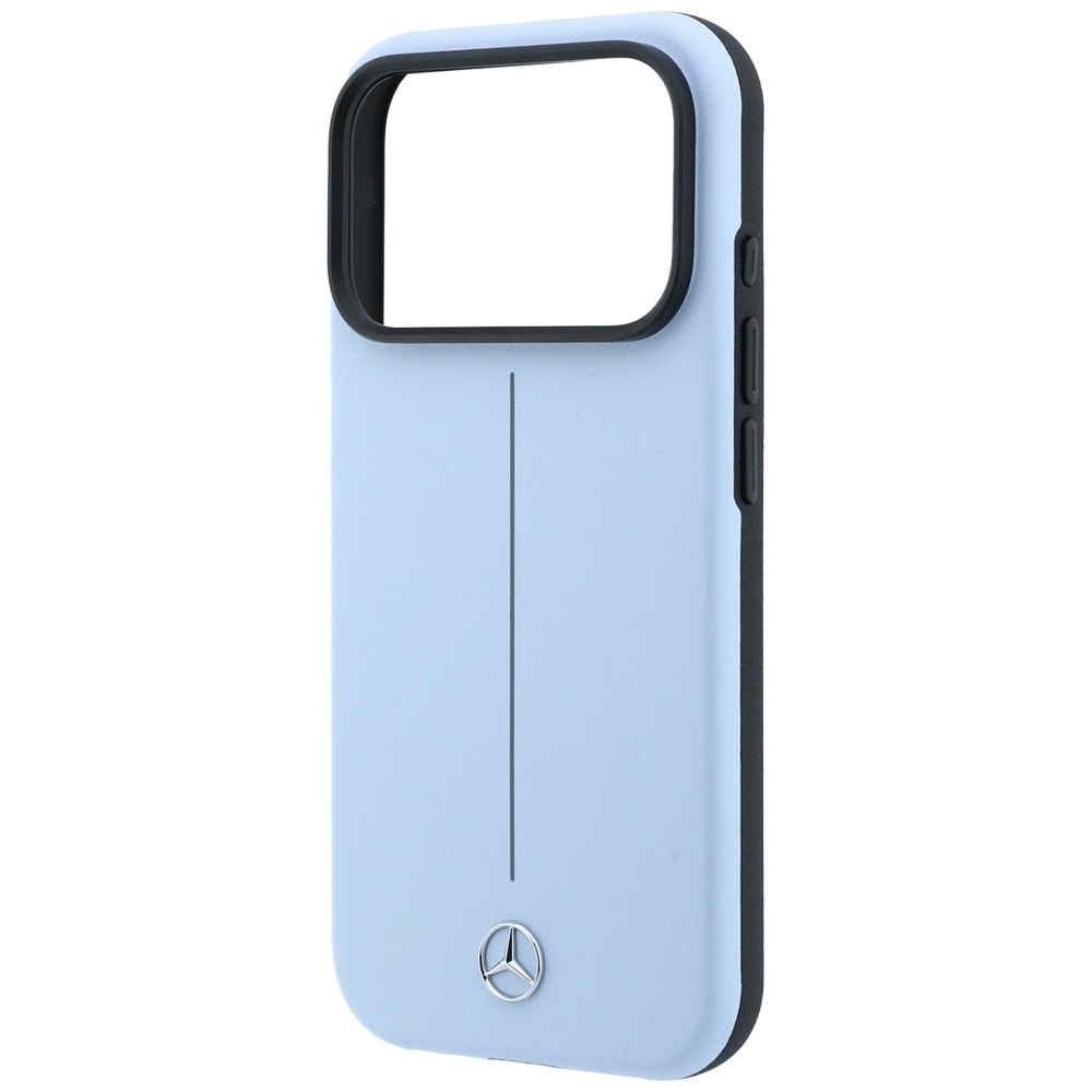 Mercedes skinnetui med delvis omslag, Iconic Line, MagSafe til iPhone 18/17 Pro Max – blå