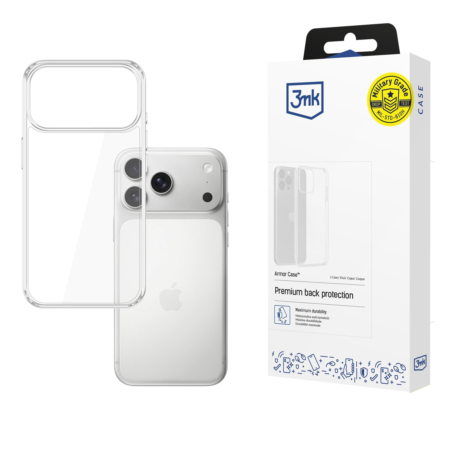 3mk Armor-etui til Apple iPhone 17 Pro Max / 18 Pro Max – gjennomsiktig