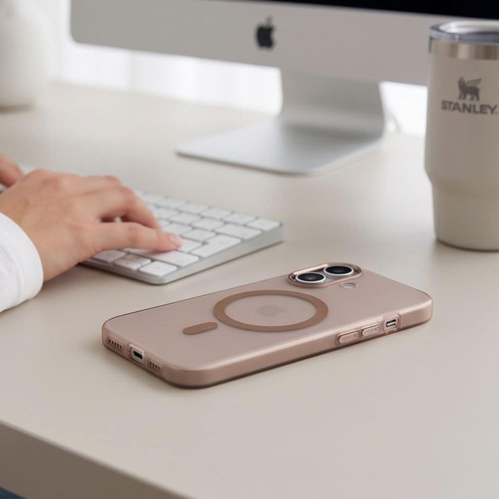 Tech-Protect MagZero MagSafe-etui til iPhone 17 – beige-brunt, matt