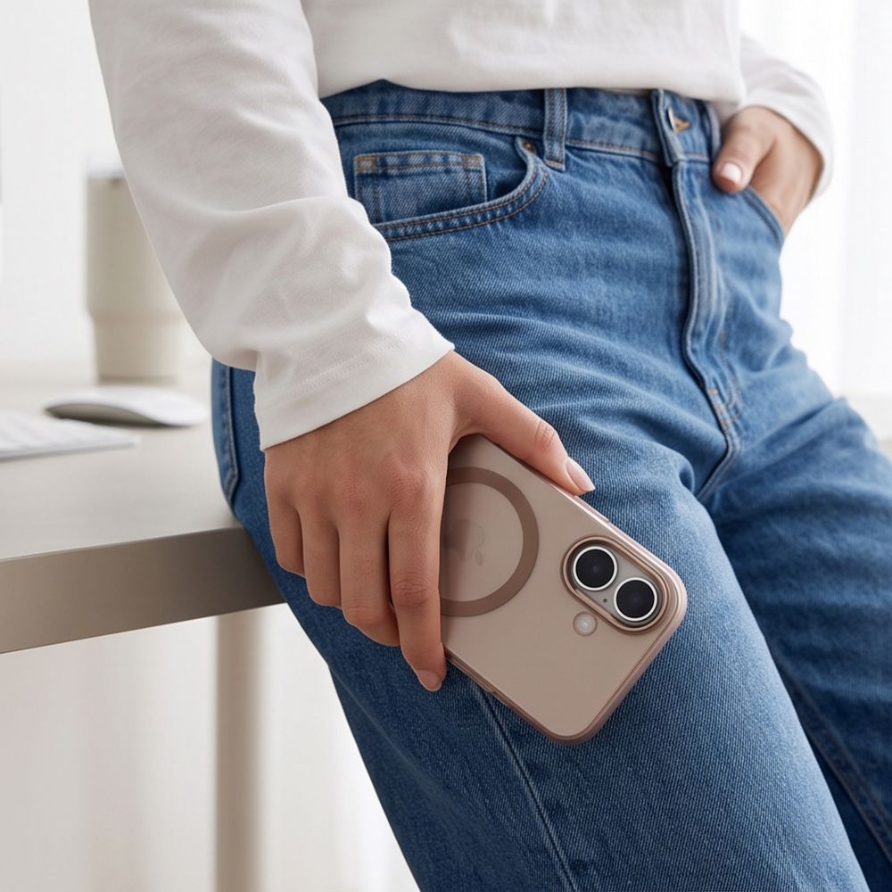 Tech-Protect MagZero MagSafe-etui til iPhone 17 – beige-brunt, matt