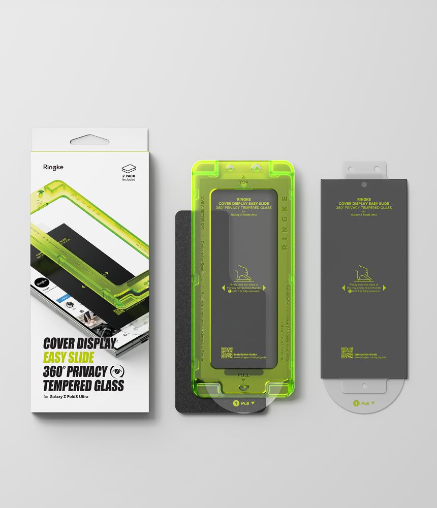 Ringke Easy Slide Privacy 360, 2-pakk med herdet glass til Samsung Galaxy Z Fold 8 Ultra