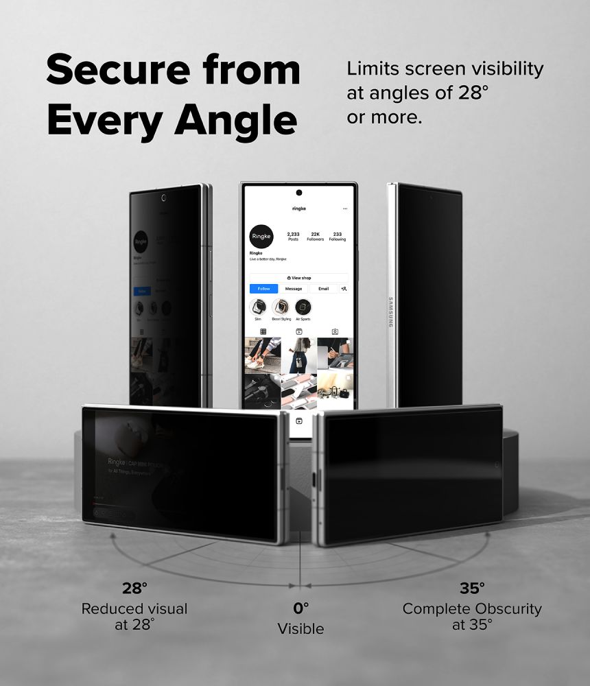Ringke Easy Slide Privacy 360, 2-pakk med herdet glass til Samsung Galaxy Z Fold 8 Ultra