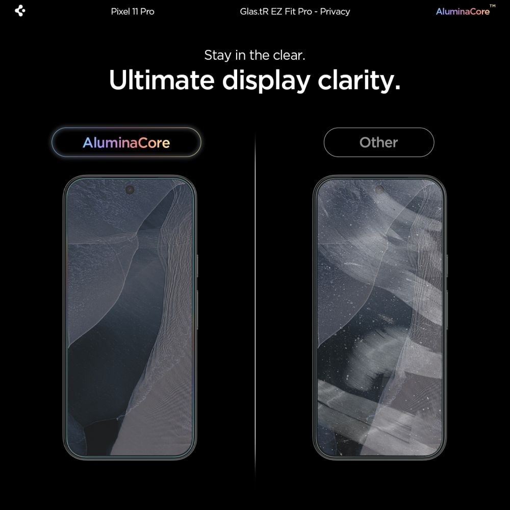 Spigen Glas.tR EZ Fit Pro HD Privacy – 2-pakning herdet glass skjermbeskytter til Pixel 9-11 Pro
