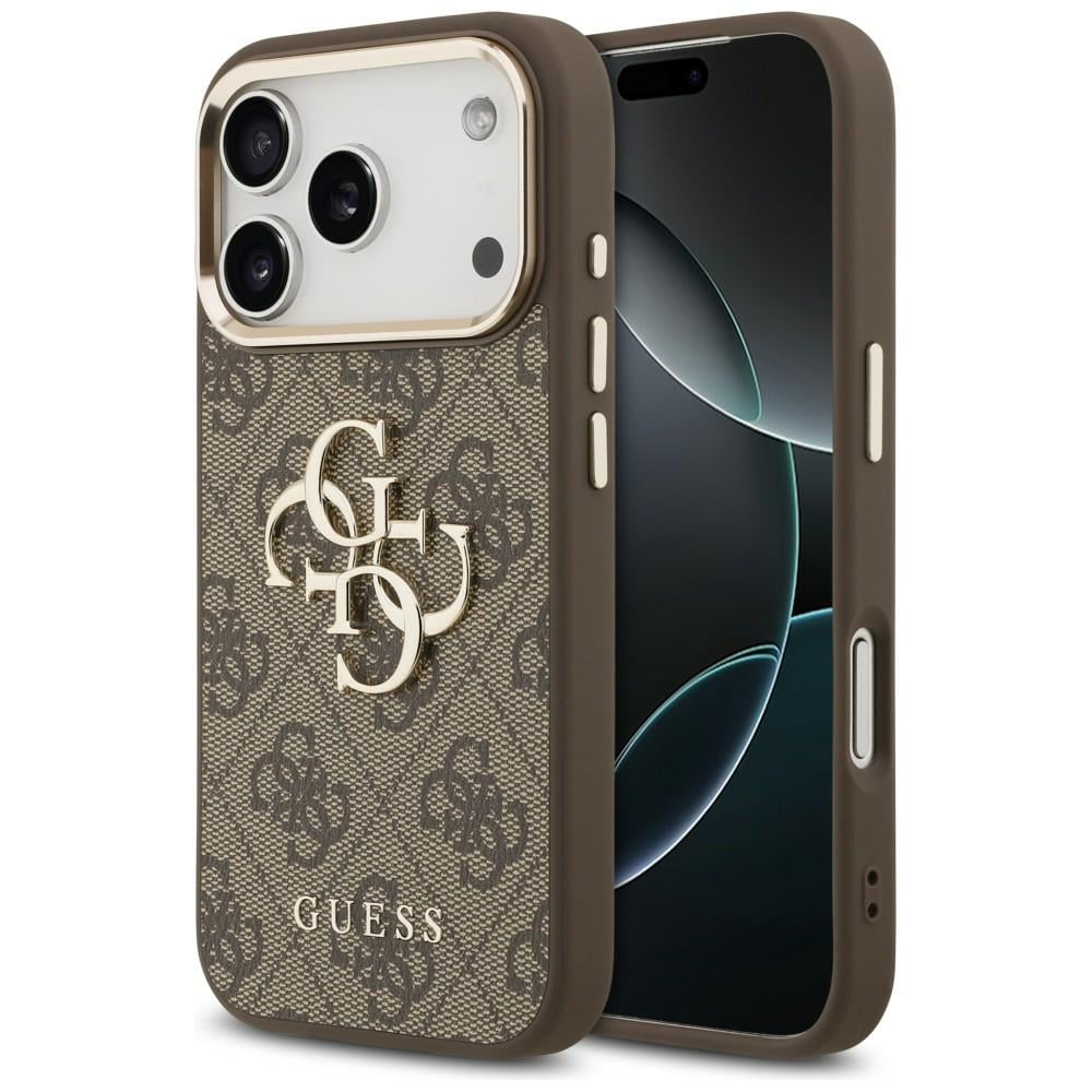 Guess 4G Big 4G Classic Logo-etui til iPhone 17 Pro Max / 18 Pro Max – brun og gull