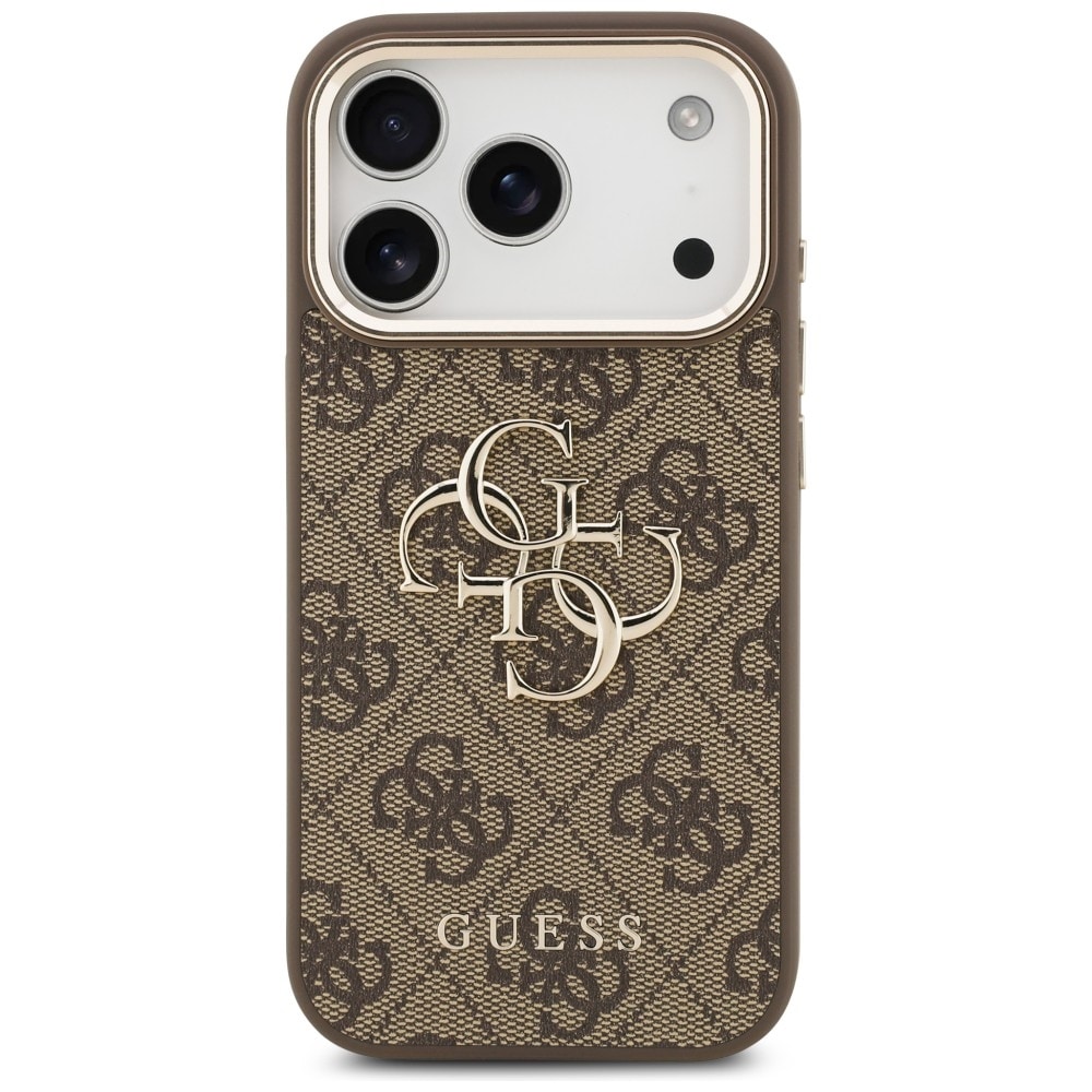 Guess 4G Big 4G Classic Logo-etui til iPhone 17 Pro Max / 18 Pro Max – brun og gull