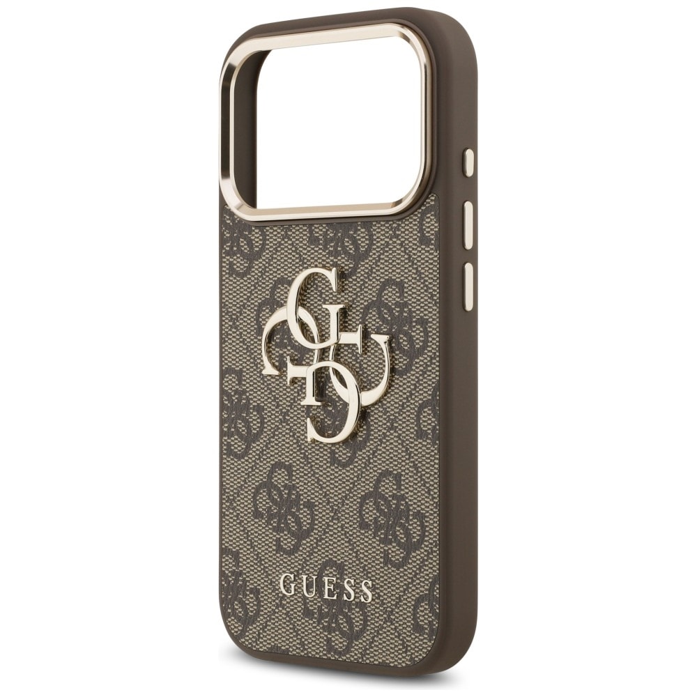 Guess 4G Big 4G Classic Logo-etui til iPhone 17 Pro Max / 18 Pro Max – brun og gull