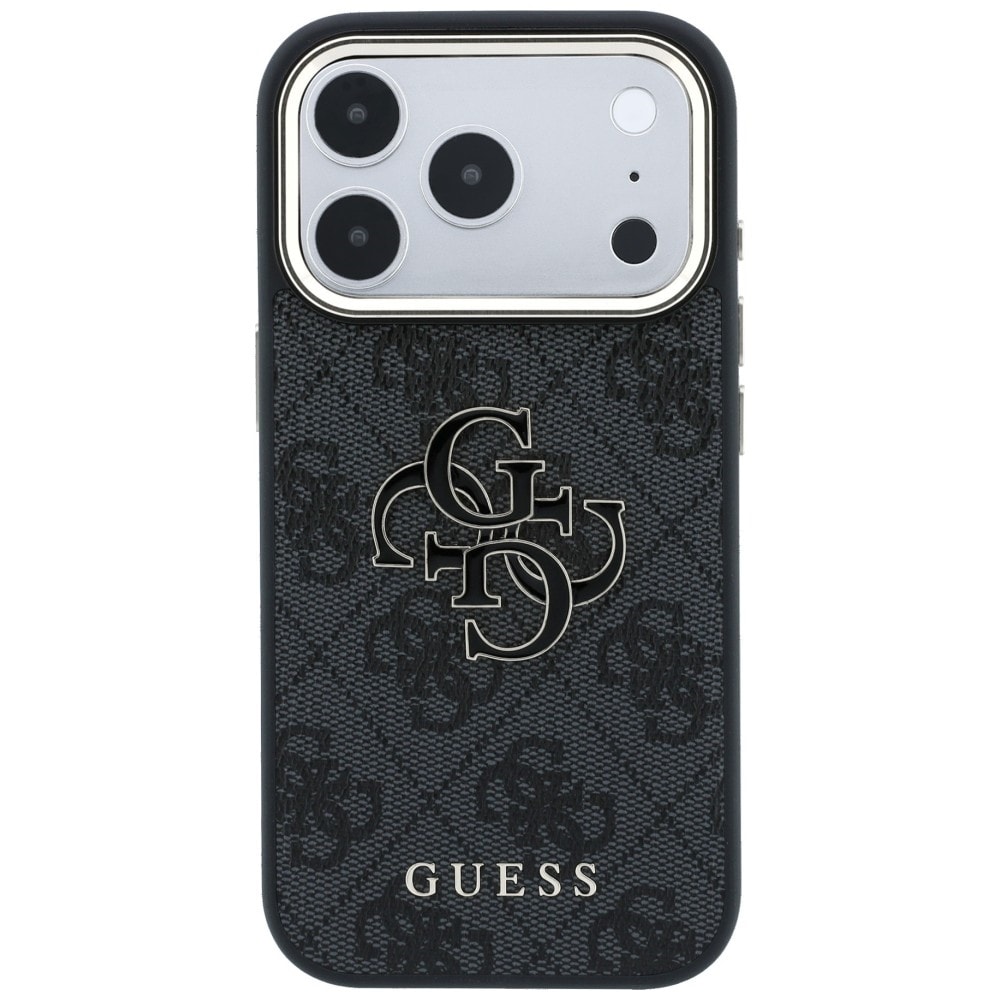 Guess 4G & Big Resin-logoetui til iPhone 17 Pro / 18 Pro – svart