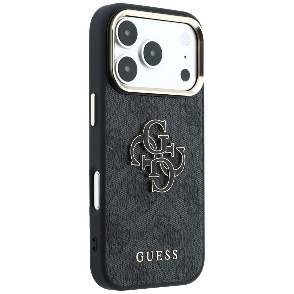Guess 4G & Big Resin-logoetui til iPhone 17 Pro / 18 Pro – svart