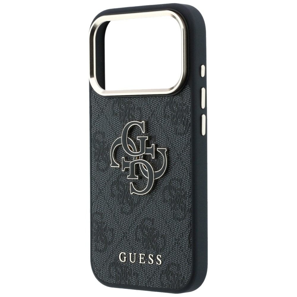 Guess 4G & Big Resin-logoetui til iPhone 17 Pro / 18 Pro – svart