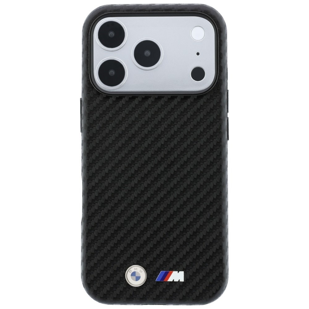 BMW M Carbon Metal-logo MagSafe-etui til iPhone 17 Pro / 18 Pro – svart