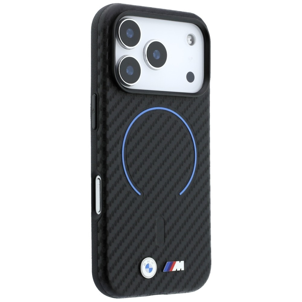 BMW M MagSafe-etui med karbonmønster for iPhone 17 Pro Max / 18 Pro Max – svart