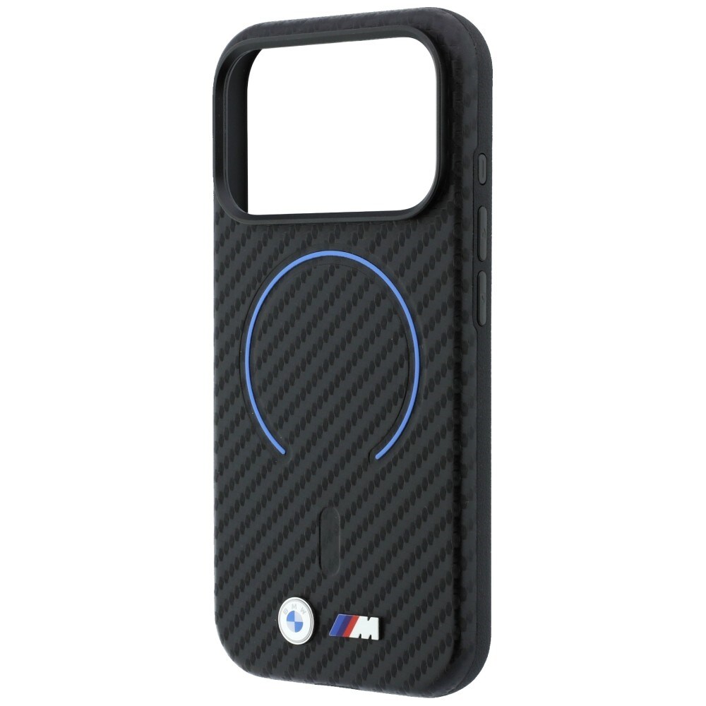 BMW M MagSafe-etui med karbonmønster for iPhone 17 Pro Max / 18 Pro Max – svart