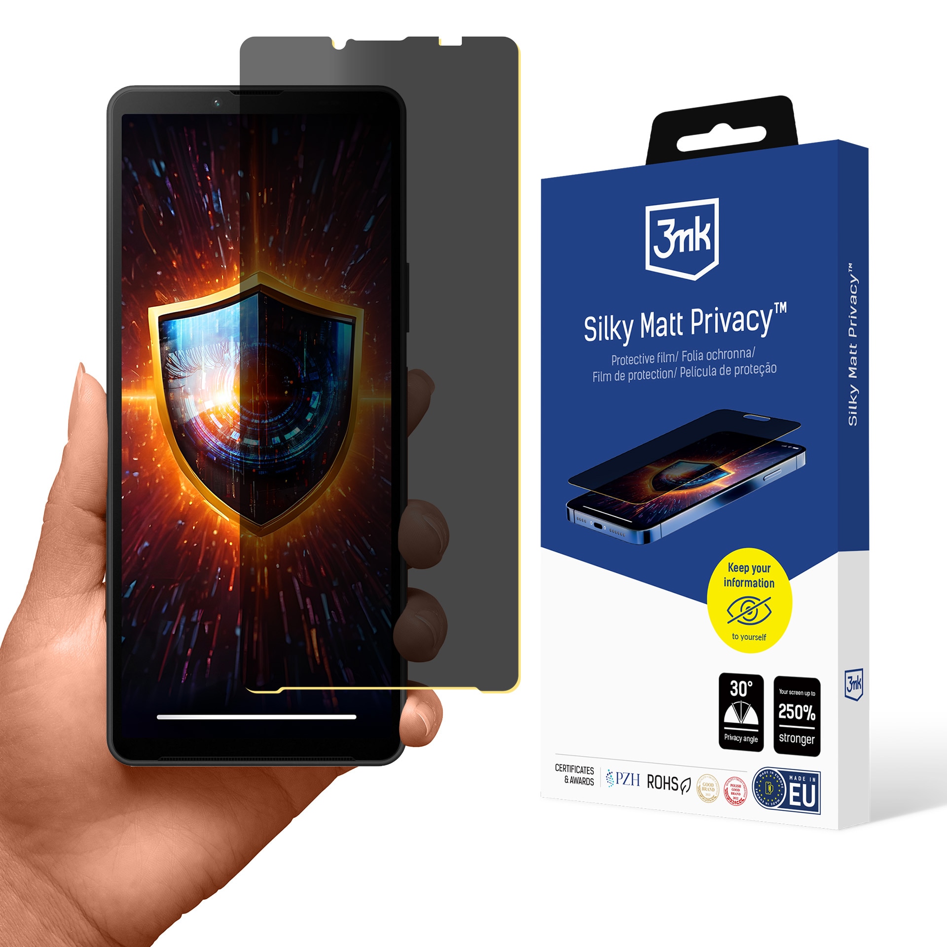 3mk Silky Matt skjermbeskytter med personvern for Sony Xperia 10 V