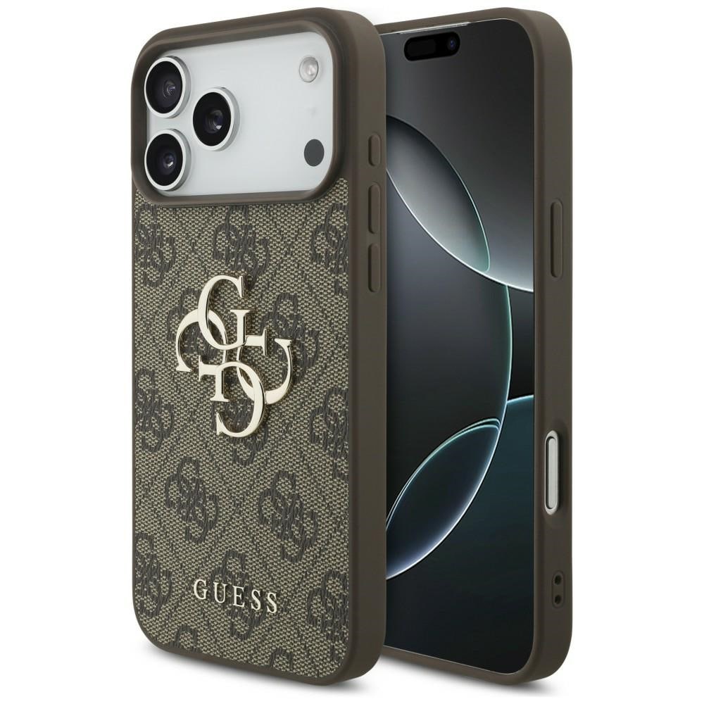 Guess 4G-etui med stort logo for iPhone 17 Pro Max / 18 Pro Max – brun