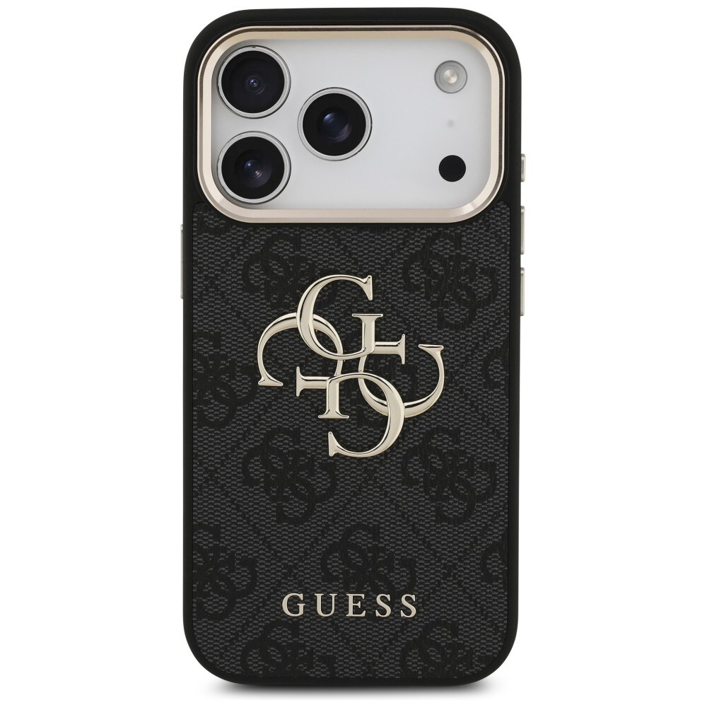 Guess 4G Big 4G Classic Logo-etui til iPhone 17 Pro / 18 Pro – svart og gull