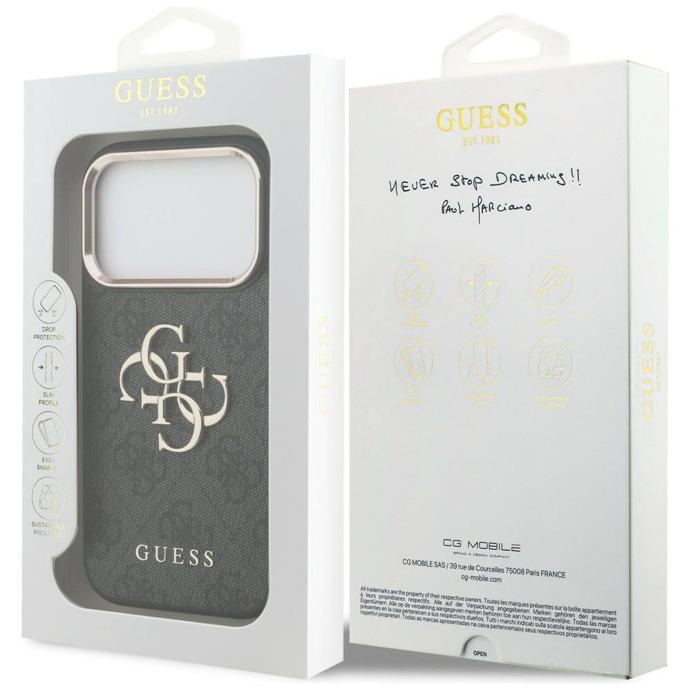 Guess 4G Big 4G Classic Logo-etui til iPhone 17 Pro / 18 Pro – svart og gull