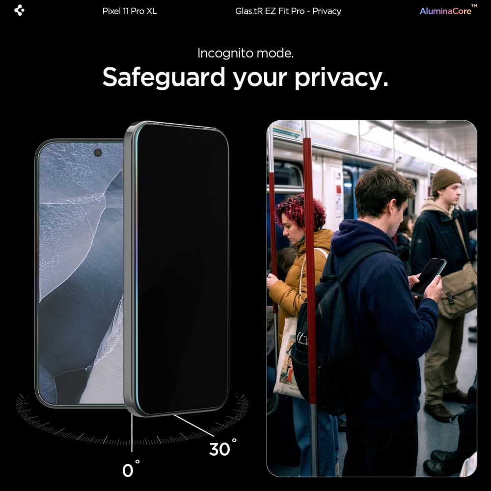 Spigen Glas.tR EZ Fit Pro HD Privacy – 2-pak herdet glass skjermbeskytter til Pixel 9/10/11 Pro XL