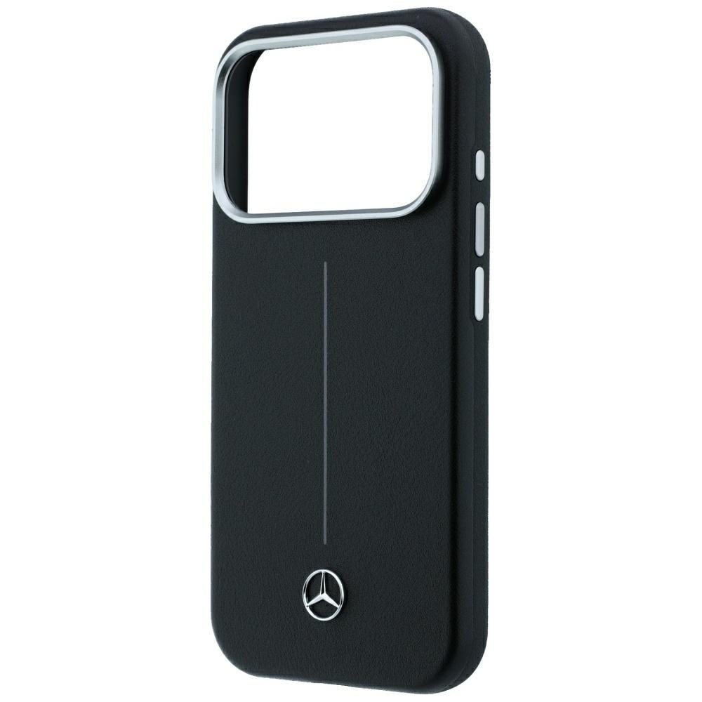 Mercedes skinnetui (delvis omslag) Iconic Line med MagSafe til iPhone 18/17 Pro Max – svart