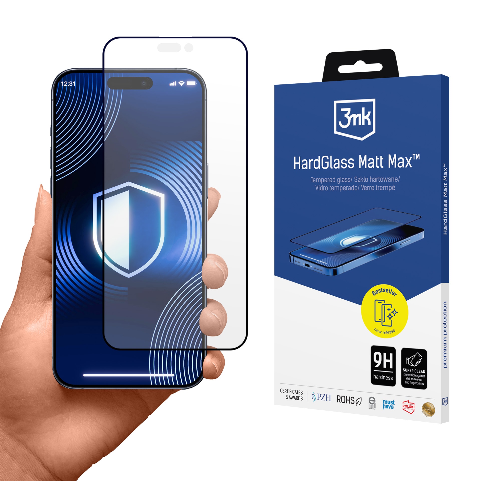 3mk HardGlass Matt Max herdet glass til iPhone 18 Pro Max