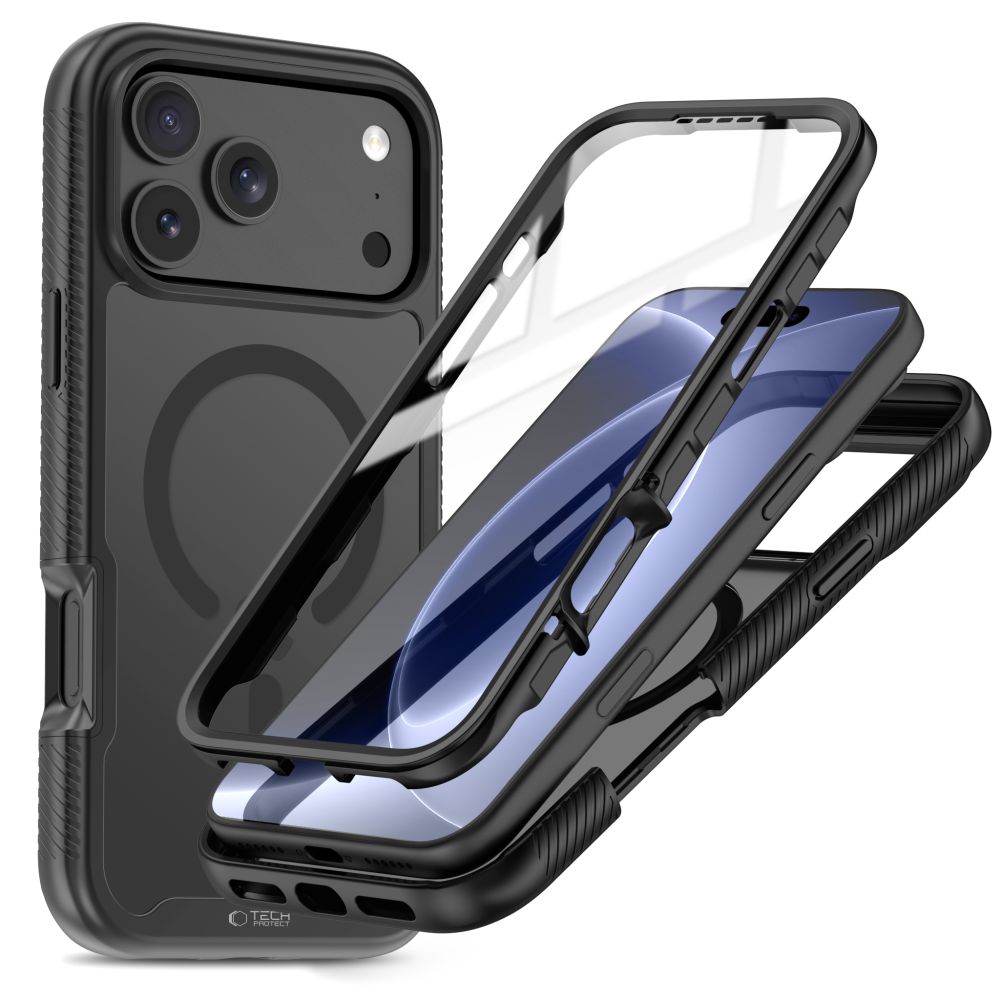 Tech-Protect Defense MagSafe-etui til iPhone 17 Pro / 18 Pro – matt svart