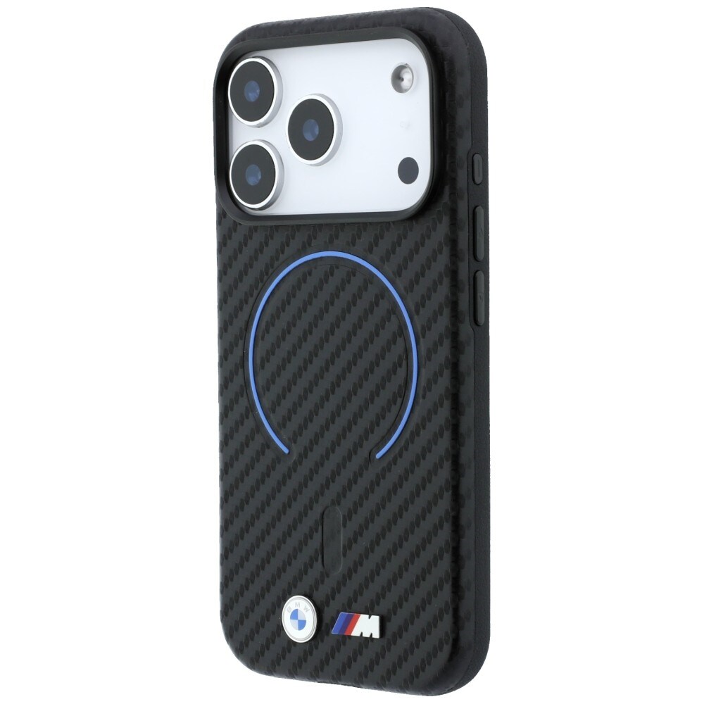 BMW M MagSafe-etui med karbonmønster for iPhone 17 Pro / 18 Pro – svart