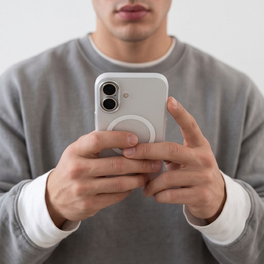 Tech-Protect MagZero MagSafe-etui til iPhone 17 – matt hvit
