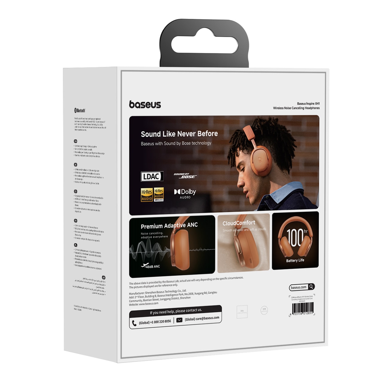 Baseus Inspire XH1 Sound by Bose – trådløse hodetelefoner m/ ANC og Dolby Audio, Starry Heat