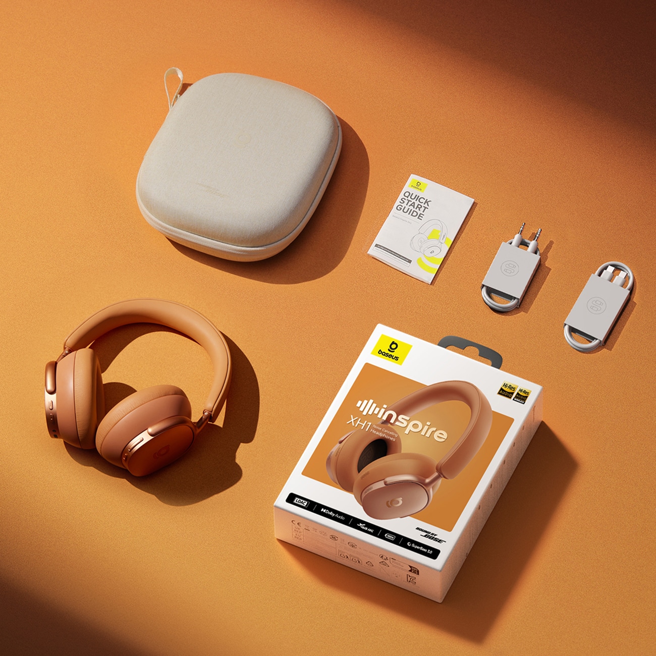 Baseus Inspire XH1 Sound by Bose – trådløse hodetelefoner m/ ANC og Dolby Audio, Starry Heat