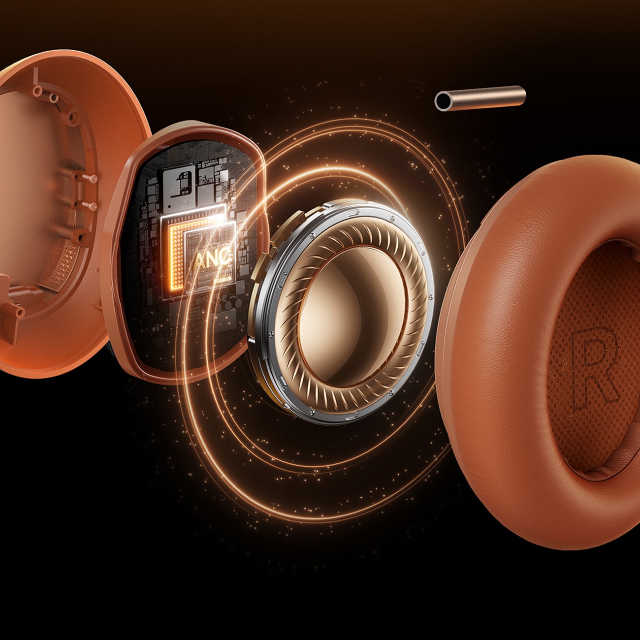 Baseus Inspire XH1 Sound by Bose – trådløse hodetelefoner m/ ANC og Dolby Audio, Starry Heat
