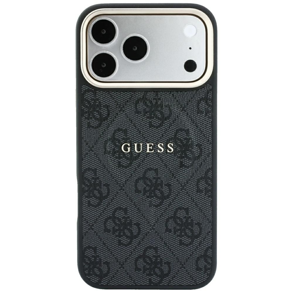 Guess 4G Classic MagSafe-etui med pregmønster til iPhone 17 Pro / 18 Pro – svart