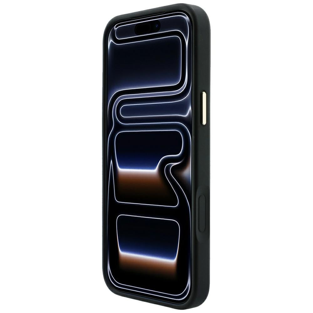 Guess 4G Classic MagSafe-etui med pregmønster til iPhone 17 Pro / 18 Pro – svart