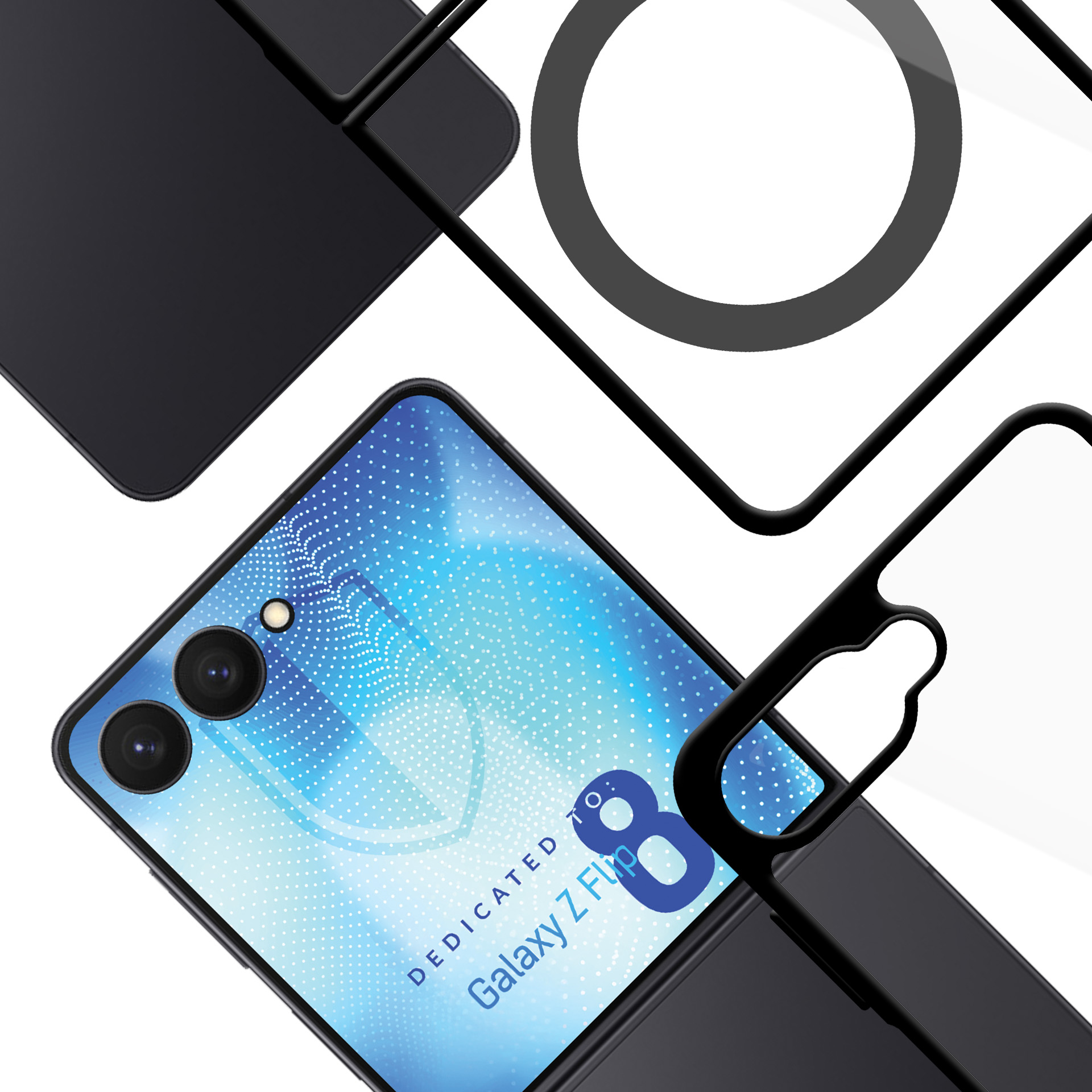 3mk Satin Armor Case+ Flip til Samsung Galaxy Z Flip 8 – gjennomsiktig