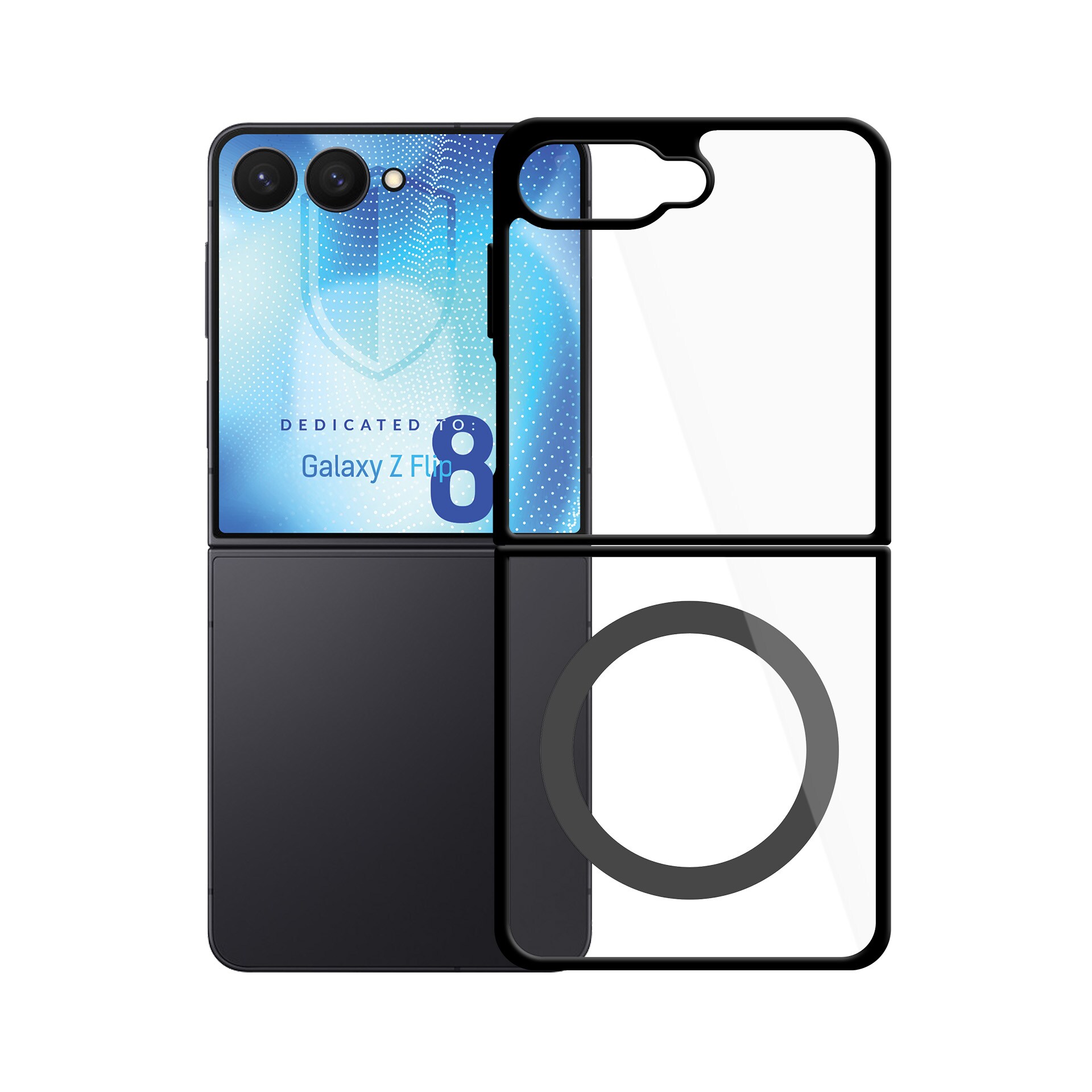 3mk Satin Armor Case+ Flip til Samsung Galaxy Z Flip 8 – gjennomsiktig