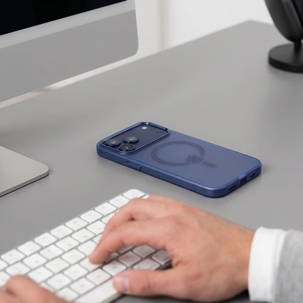 Tech-Protect MagZero MagSafe-etui til iPhone 17 Pro Max / 18 Pro Max – matt marineblå