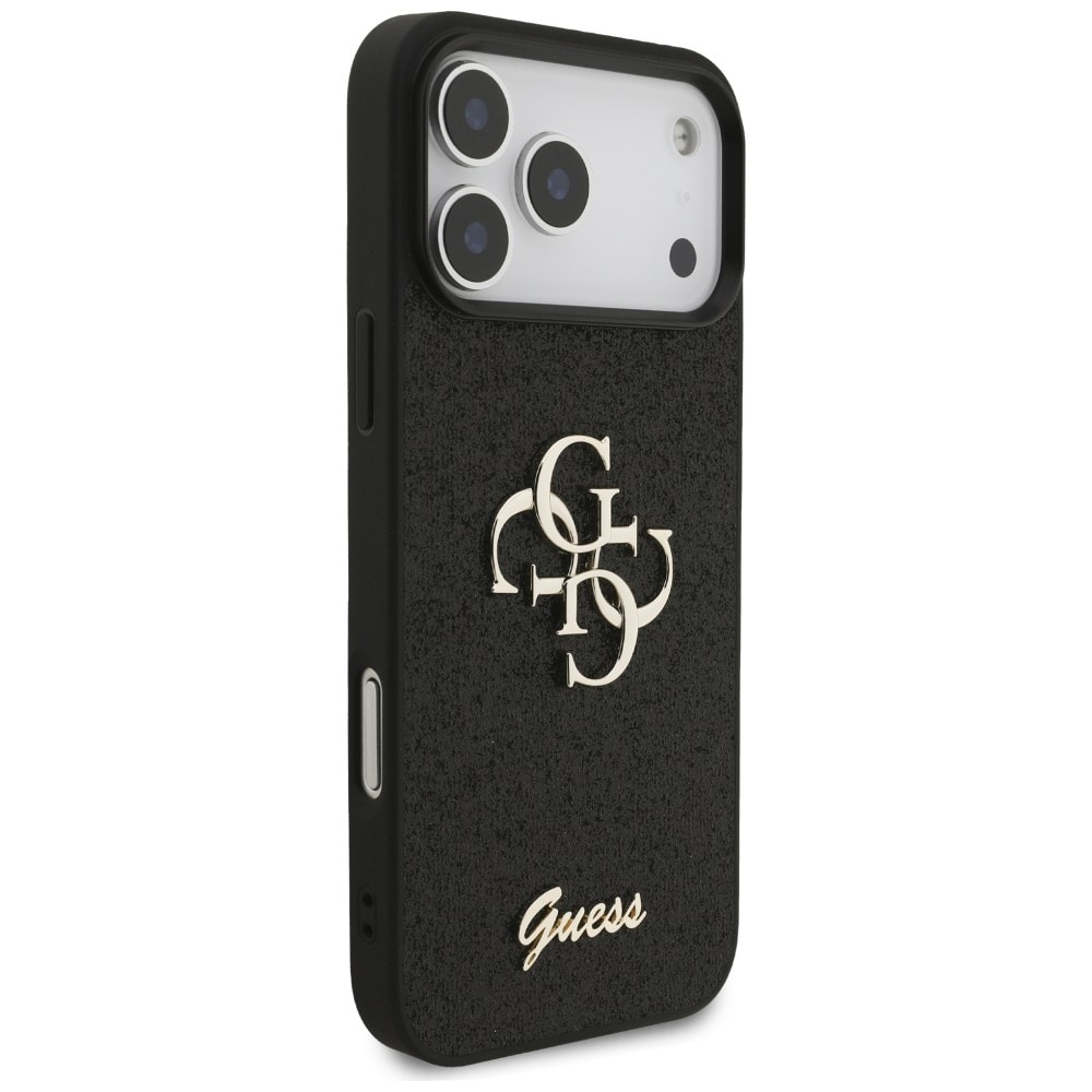 Guess Fixed Glitter Big 4G-etui til iPhone 17 Pro Max / 18 Pro Max – svart