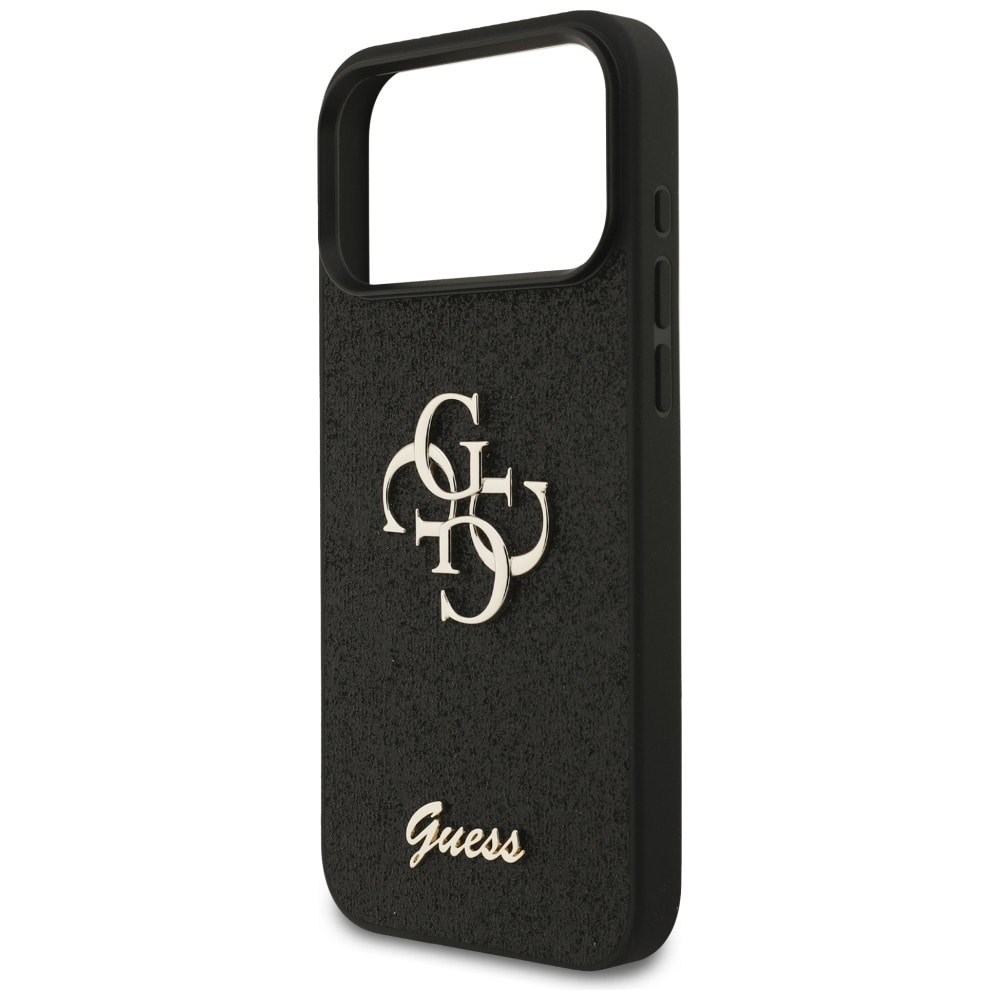 Guess Fixed Glitter Big 4G-etui til iPhone 17 Pro Max / 18 Pro Max – svart