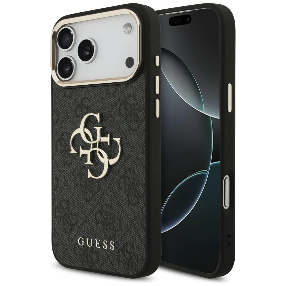 Guess 4G Big 4G Classic Logo-etui til iPhone 17 Pro Max / 18 Pro Max – svart og gull