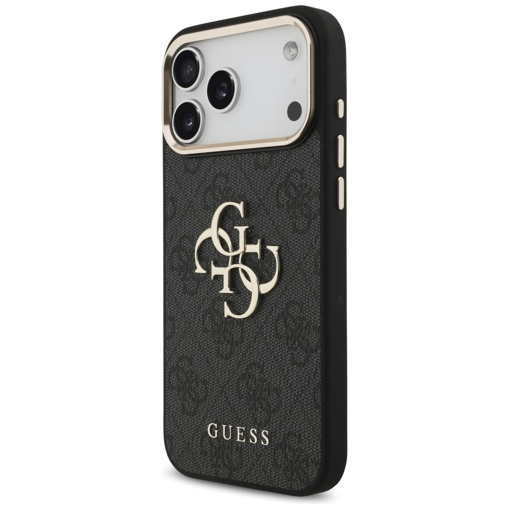 Guess 4G Big 4G Classic Logo-etui til iPhone 17 Pro Max / 18 Pro Max – svart og gull