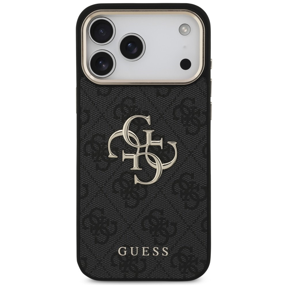 Guess 4G Big 4G Classic Logo-etui til iPhone 17 Pro Max / 18 Pro Max – svart og gull