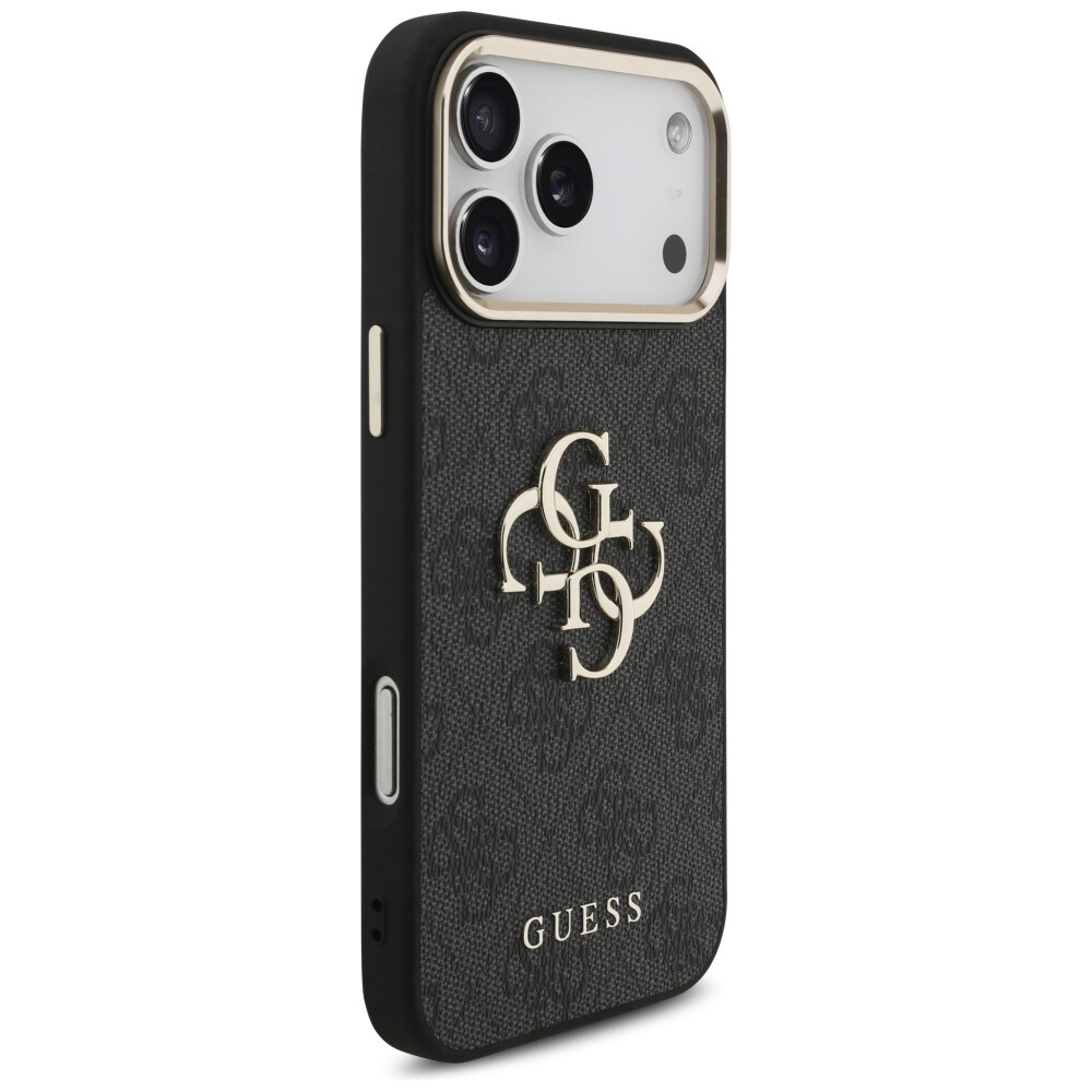 Guess 4G Big 4G Classic Logo-etui til iPhone 17 Pro Max / 18 Pro Max – svart og gull