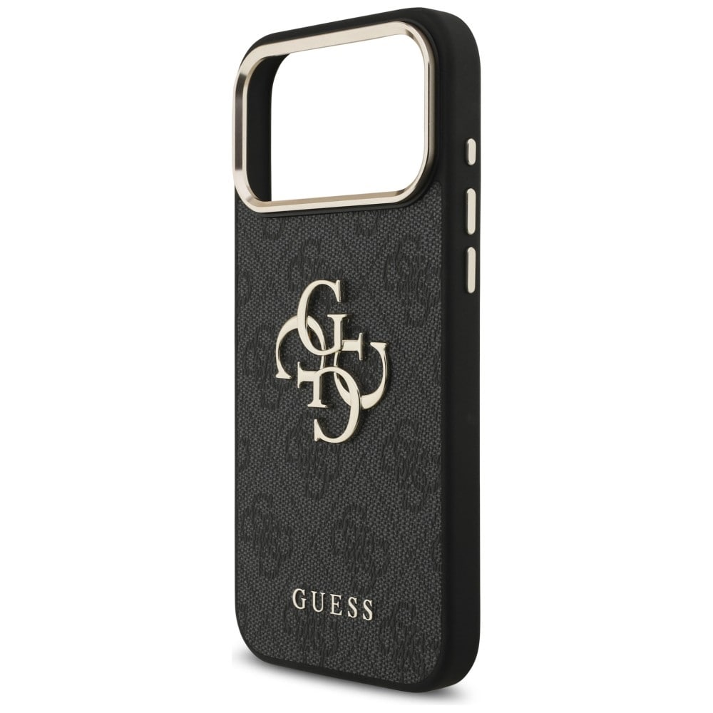 Guess 4G Big 4G Classic Logo-etui til iPhone 17 Pro Max / 18 Pro Max – svart og gull