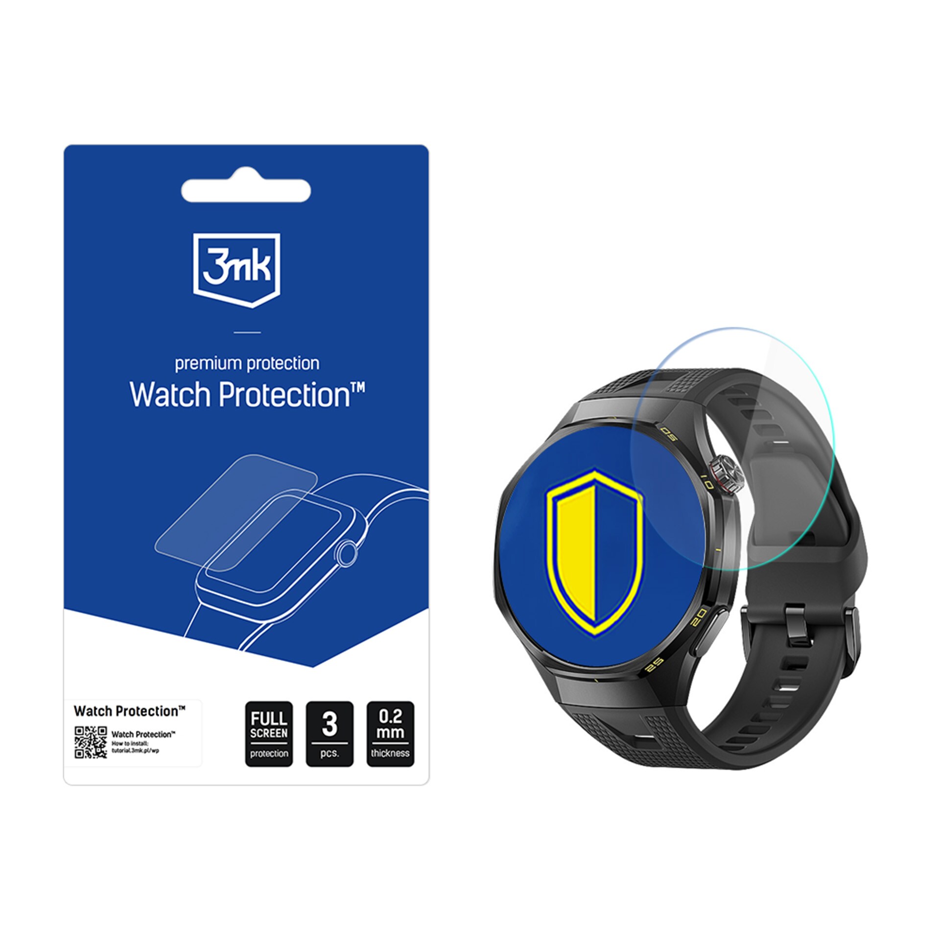 Hybridglass til smartklokkeskjermen: 3mk Watch Protection FlexibleGlass til Huawei Watch GT 7 46 mm
