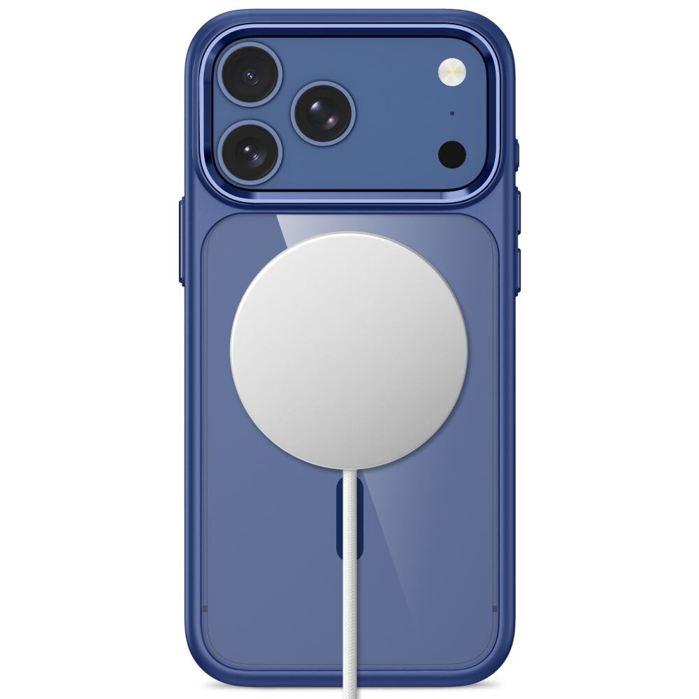 Tech-Protect Magmat Magsafe CC-etui til iPhone 17 Pro / 18 Pro – marineblått og gjennomsiktig