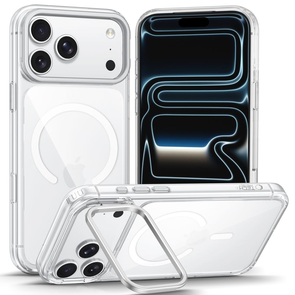 Tech-Protect MagStand MagSafe CC-etui til iPhone 18 Pro Max / 17 Pro Max – gjennomsiktig