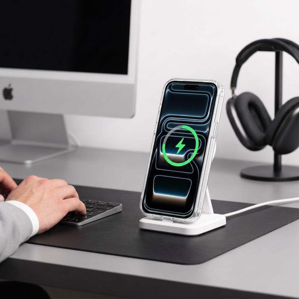 Tech-Protect MagStand MagSafe CC-etui til iPhone 18 Pro Max / 17 Pro Max – gjennomsiktig